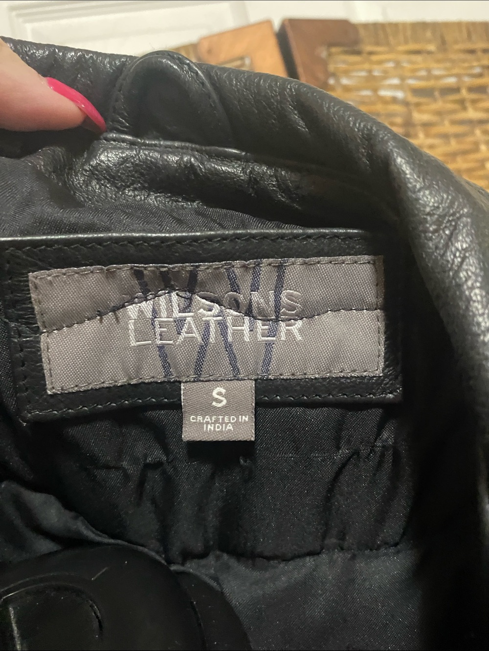 Wilson’s leather X Harley-Davidson Black Leather Biker Jacket with Wing Patch S - Picture 4 of 9